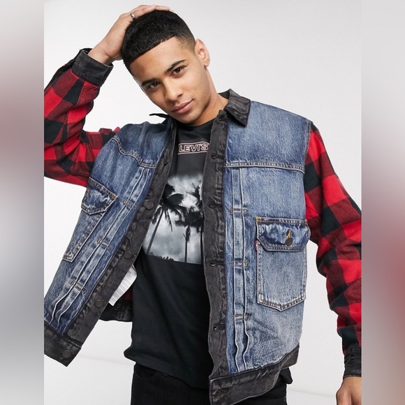 Levi's Other - Levi’s Type 2 Hyrbrid Trucker Jacket Denim and Plaid